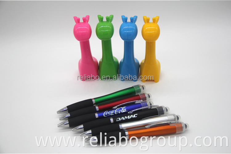 custom logo multifunction Led light Popular Cheap Logo kalem Promotional Stylus smart ballpoint pen